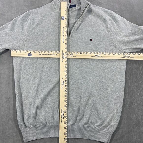 Tommy Hilfiger Mens XXL‎ Light Gray Quarter 1/4 Zip Pullover Sweater - Picture 4 of 6